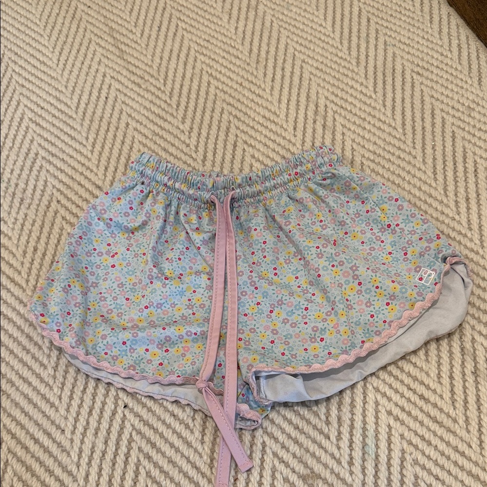 Set Floral Kids Shorts with Pink Accents